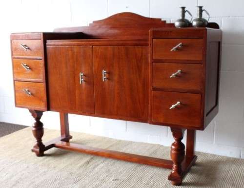 **RS17** Awesome vintage Art Deco buffet server w/ 6x good size drawers & double-door cupboard