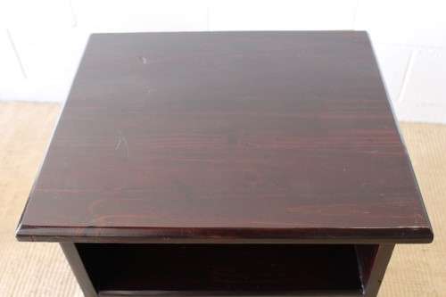 A modern pair of stylish dark wooden bedside pedestals with single doors and uncomplicated design!!