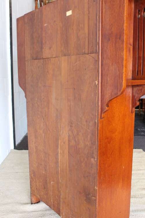 A magnificent unusual (c.1900) "Arts and Crafts Movement" solid Teak fall front writing bureau - WOW