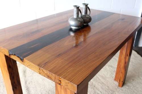 **RS17** Beautiful & well made solid sleeper wood (Rhodesian Teak) 4-seater dining table - a stunner