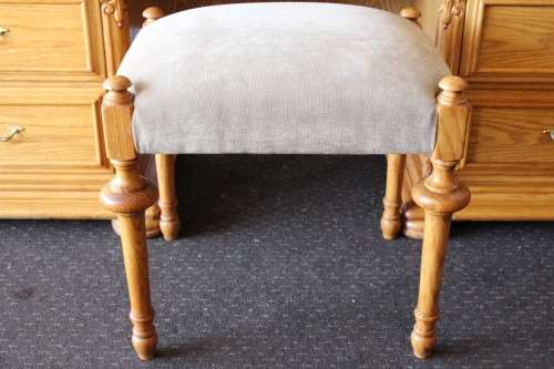 **RS17** A large Oak tri-mirror dressing table with seven spacious drawers and a matching stool!!