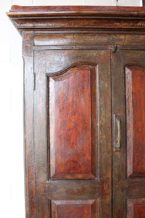 A superb "Javanese" Oriental Indonesian Teak double door cabinet with an amazing paint technique!!