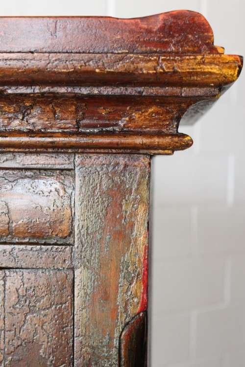 A superb "Javanese" Oriental Indonesian Teak double door cabinet with an amazing paint technique!!