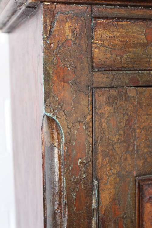 A superb "Javanese" Oriental Indonesian Teak double door cabinet with an amazing paint technique!!