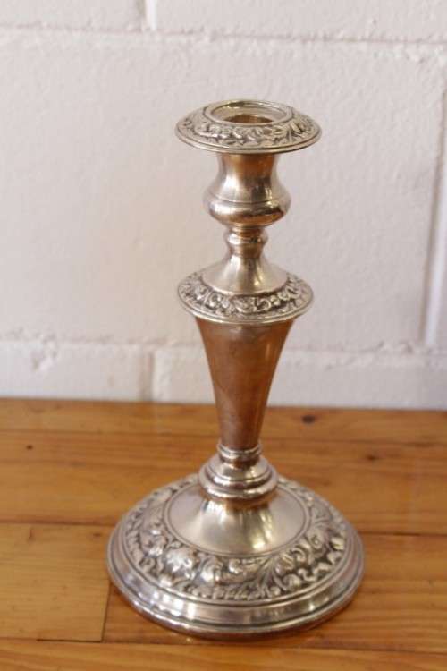 **RS17** Top-quality tall 3-candle silver plated candelabra w twirled arms & interchangeable holders