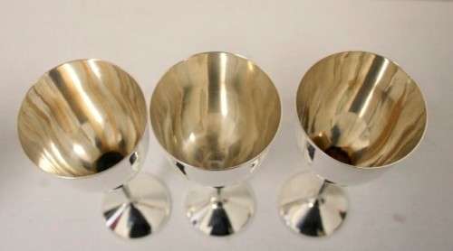 **RS17** Three beautiful silver plated goblets in stunning condition. One price for all