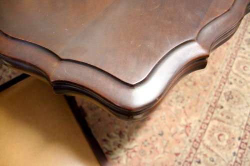 An absolutely stunning vintage Imbuia Ball & claw 6-seater dining room table w 6 faux leather chairs