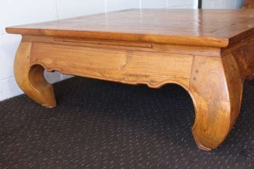 A superb & beautifully made vintage oriental Elm wood square centre coffee table in lovely condition