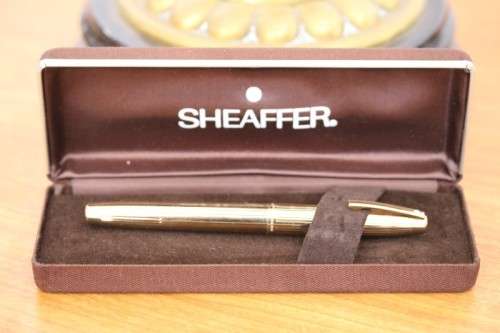 **RS17** Superb Sheaffer Imperial 777 gold plated fountain pen w/ 14ct gold nib in its original box