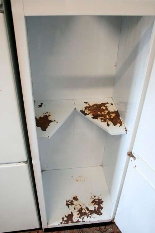 A fantastic large 6 door metal kitchen cabinet w/ loads of shelving space & a 2 door broom cupboard