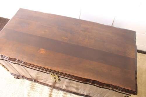 Gorgeous & solidly built solid stinkwood ball & claw kist w/ a smalls shelf & brass embellishments