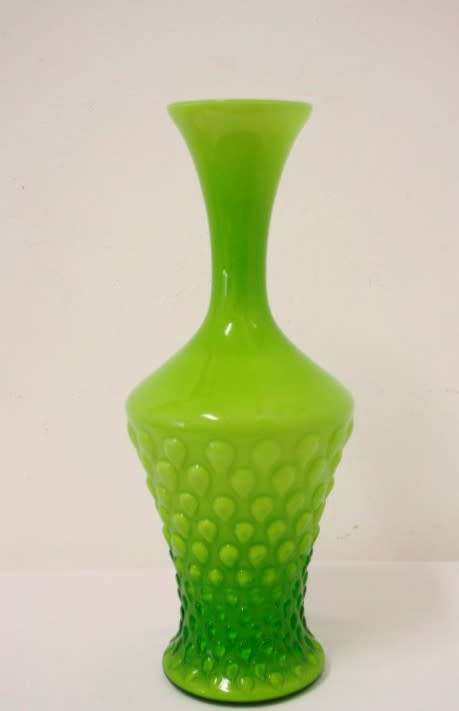 A superb vintage 1960s-70s Japanese made knobbled green "Dalek" vase.