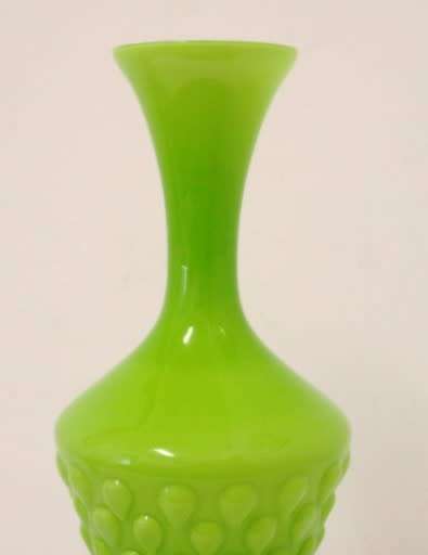 A superb vintage 1960s-70s Japanese made knobbled green "Dalek" vase.