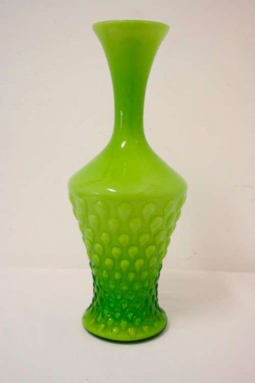 A superb vintage 1960s-70s Japanese made knobbled green "Dalek" vase.
