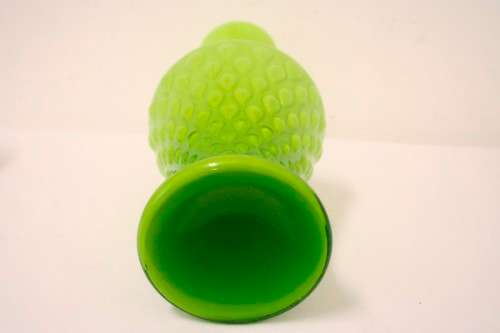 A superb vintage 1960s-70s Japanese made knobbled green "Dalek" vase.