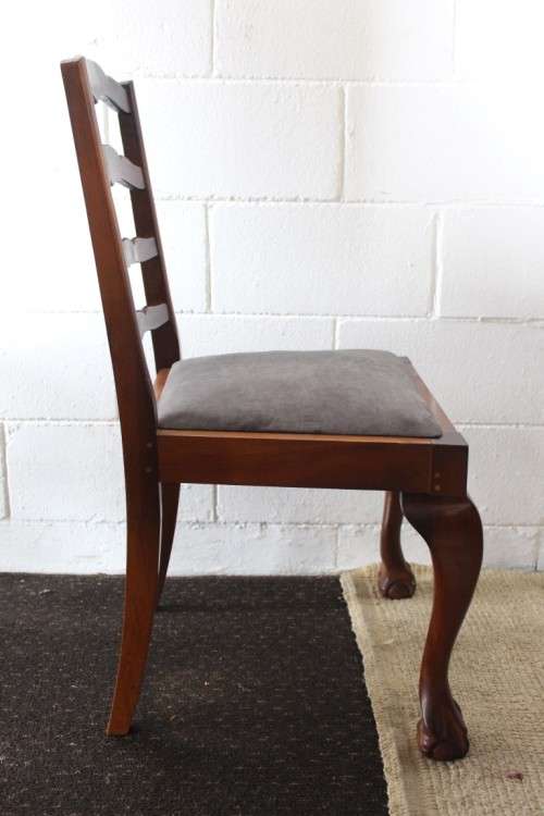 A wonderful vintage ball & claw dining room suite with 6x fabulous carved and upholstered chairs