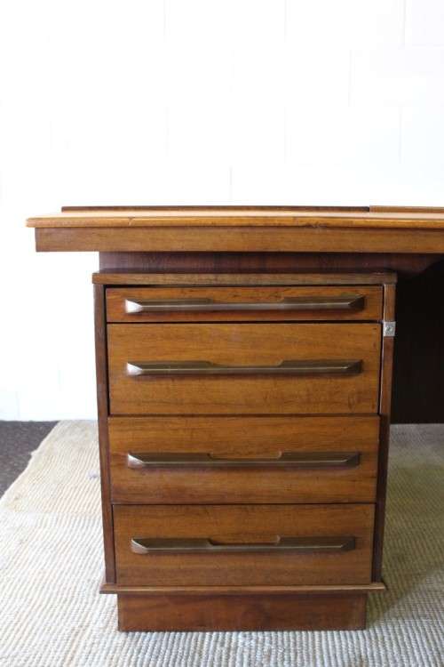 **RS17** A vintage large Yew wood executives office desk with a leather inlay top and ample space!!