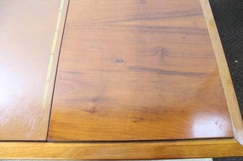**RS17** A vintage large Yew wood executives office desk with a leather inlay top and ample space!!