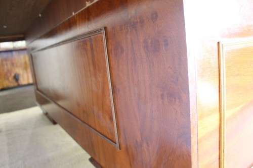 **RS17** A vintage large Yew wood executives office desk with a leather inlay top and ample space!!