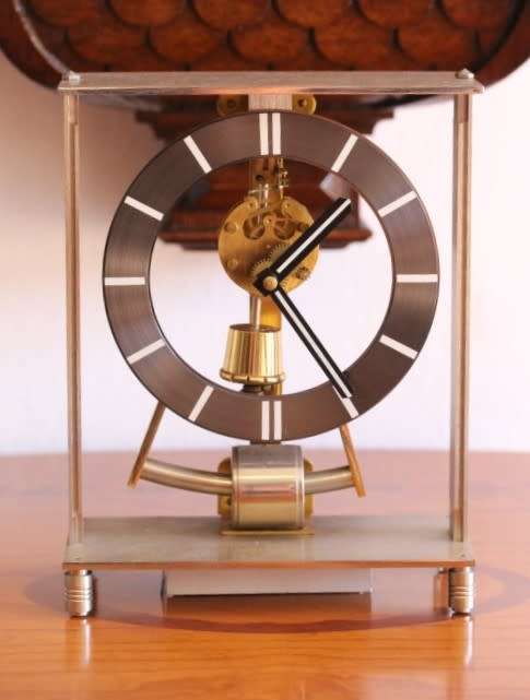 A rare vintage West German made Kieninger & Obergfell electro-magnetic quartz table clock