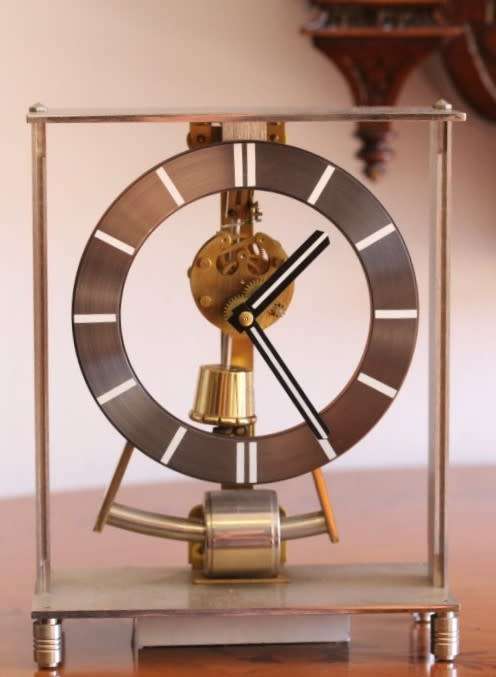 A rare vintage West German made Kieninger & Obergfell electro-magnetic quartz table clock
