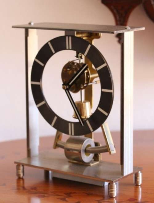 A rare vintage West German made Kieninger & Obergfell electro-magnetic quartz table clock