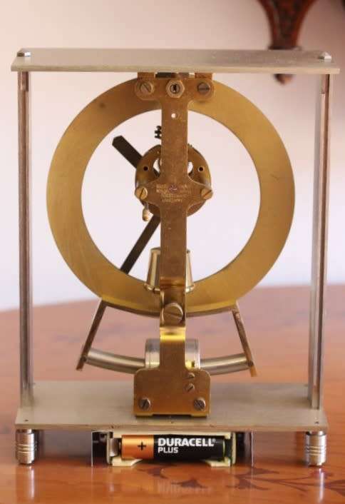 A rare vintage West German made Kieninger & Obergfell electro-magnetic quartz table clock