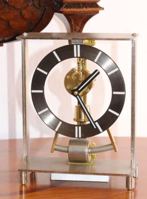 A rare vintage West German made Kieninger & Obergfell electro-magnetic quartz table clock