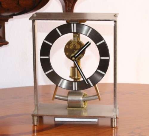 A rare vintage West German made Kieninger & Obergfell electro-magnetic quartz table clock