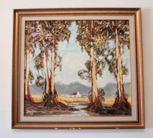 **RS17** A beautiful signed and framed "K Du Toit" oil painting of a scenic country home.