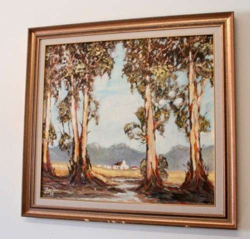 **RS17** A beautiful signed and framed "K Du Toit" oil painting of a scenic country home.