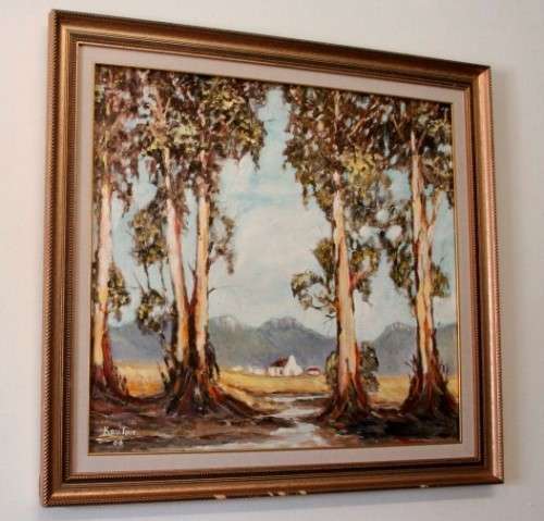 **RS17** A beautiful signed and framed "K Du Toit" oil painting of a scenic country home.