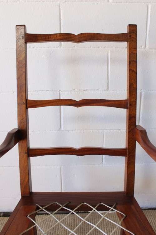 **RS17** A sturdy solid imbuia rope-riempie ball & claw occasional armchair in gorgeous condition