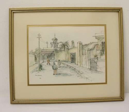 **RS17** A wonderful framed and signed Terry Niehaus water colour print street scene