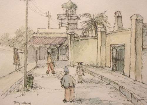 **RS17** A wonderful framed and signed Terry Niehaus water colour print street scene