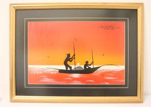 **RS17** A bright and colourful signed and framed "Robert Nesta" painting Zanzibar 2006 .