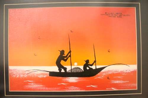 **RS17** A bright and colourful signed and framed "Robert Nesta" painting Zanzibar 2006 .