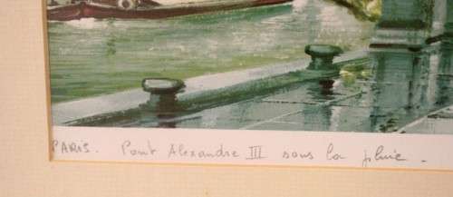 **RS17** A wonderful framed behind glass vintage Maurice Legendre "Pont Alexandre III" print.
