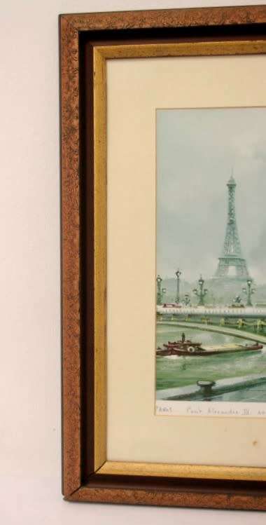 **RS17** A wonderful framed behind glass vintage Maurice Legendre "Pont Alexandre III" print.