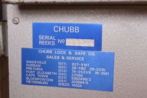 A solid Chubb Safes steel rifle safe with hand-gun/ ammunition shelves in the safe & in the door