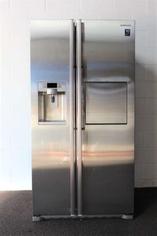An awesome stainless steel Samsung (Model RSG5Furs) 760 litre side-by-side fridge-freezer