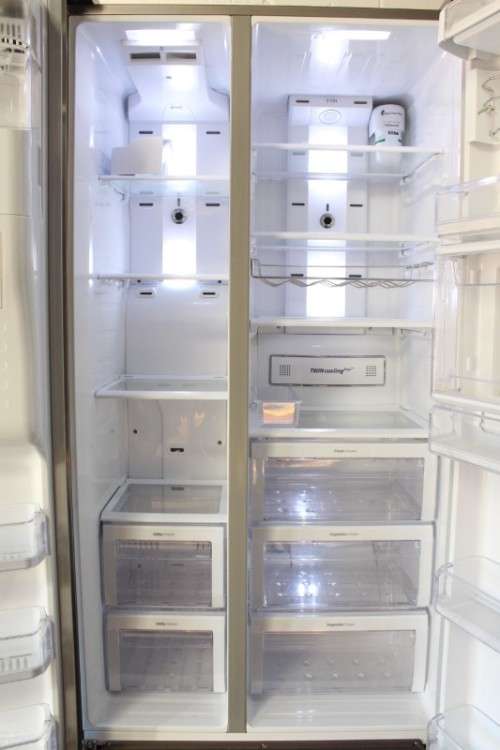 An awesome stainless steel Samsung (Model RSG5Furs) 760 litre side-by-side fridge-freezer