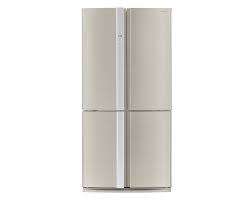 A fantastic silver front Sharp (Model SJ FP85V-BK5) 605 litre side-by-side fridge-freezer