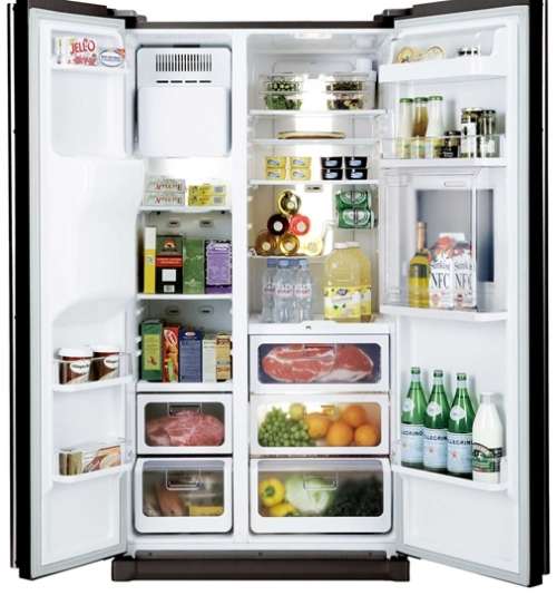 **RS17** Samsung mirror finish (Model RS21HFCMR) 524 litre side-by-side fridge-freezer w/ ice maker