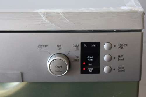 A stylish stainless steel (Silver Inox) Bosch "Serie|4" SilentPlus model: SMS43D08ZA dishwasher