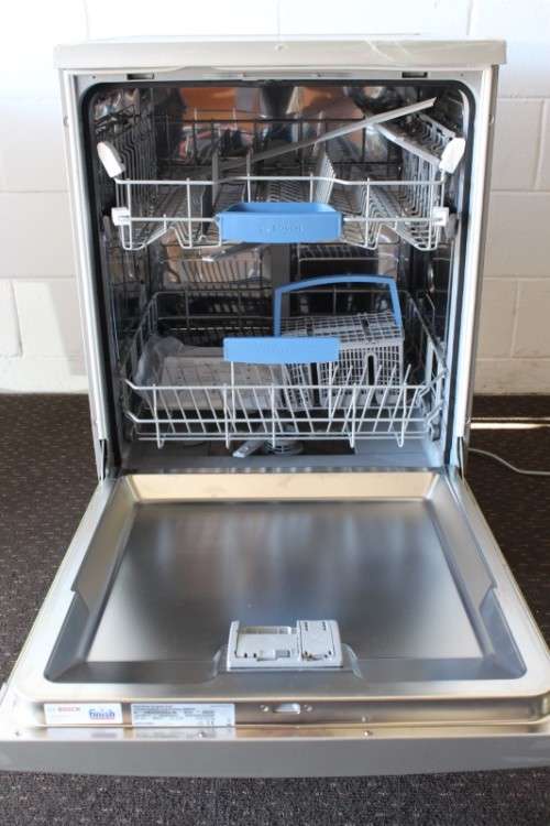 A stylish stainless steel (Silver Inox) Bosch "Serie|4" SilentPlus model: SMS43D08ZA dishwasher