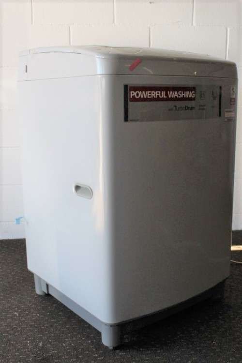 Top-quality silver LG 12kg top loader washing machine model: T12DTEFTH with Turbo Drum
