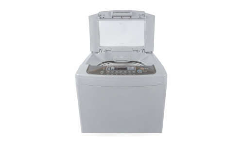 Top-quality silver LG 12kg top loader washing machine model: T12DTEFTH with Turbo Drum
