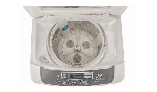 Top-quality silver LG 12kg top loader washing machine model: T12DTEFTH with Turbo Drum
