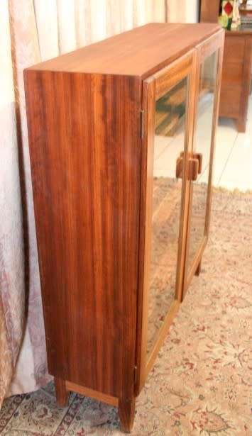 A wonderful Teak glass door bookcase with three shelves, stunning in a study, office!!